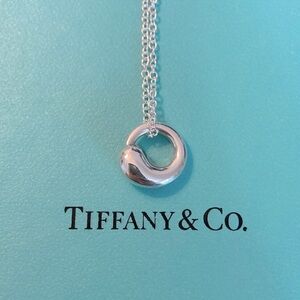 Tiffany & Co. Elsa Peretti 925 Sterling Silver Eternal Circle Necklace Authentic